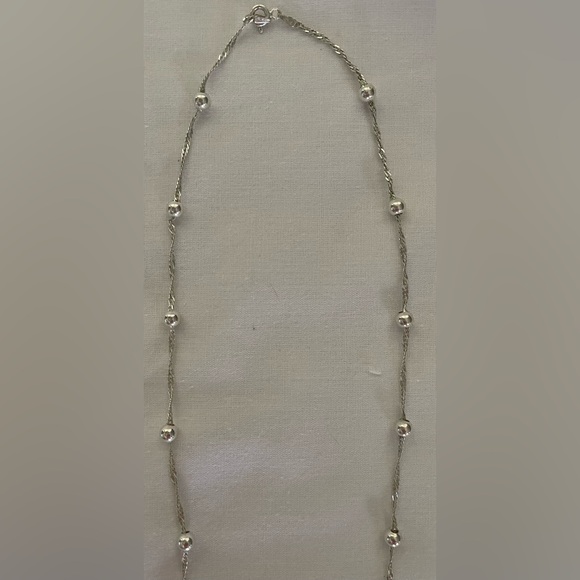 Sterling Silver 925 Italy Ball Bead Chain 22” Necklace - Picture 4 of 7